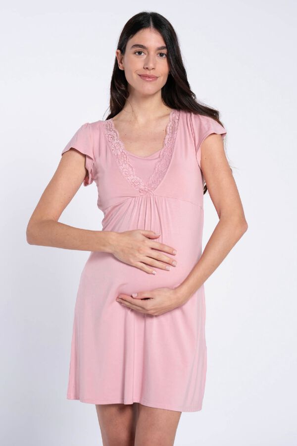 Ohma Camis&oacute;n de lactancia con manga corta rosa