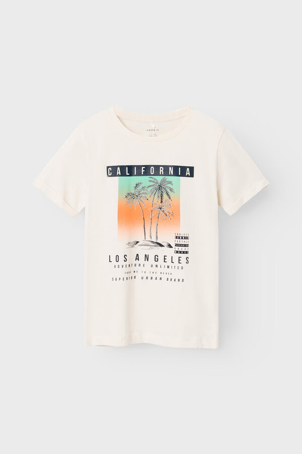 Womensecret Boys' short-sleeved California T-shirt Bijela
