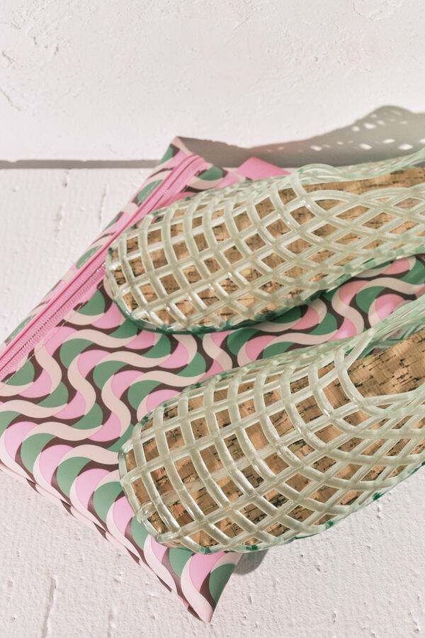 Women'secret Green jelly mesh effect sandals green