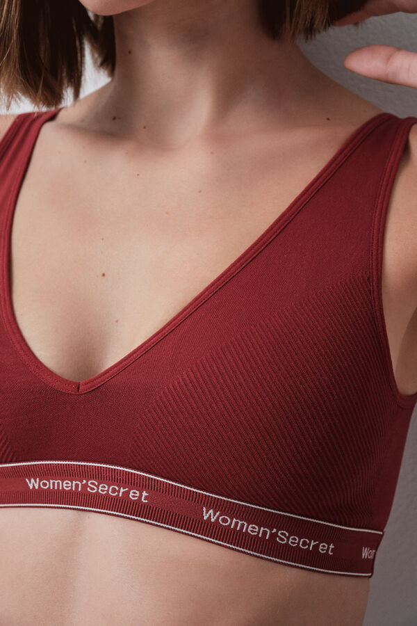 Women'secret Red microfibre halterneck bra FANTASTIC printed