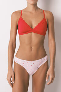 Women'secret Pink clean cut heart print thong