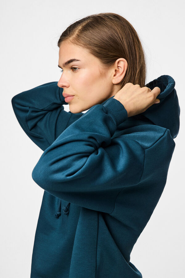 Pieces Sudadera b&aacute;sica capucha green
