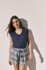 Women'secret Short fluide imprim&eacute; bleu bleu