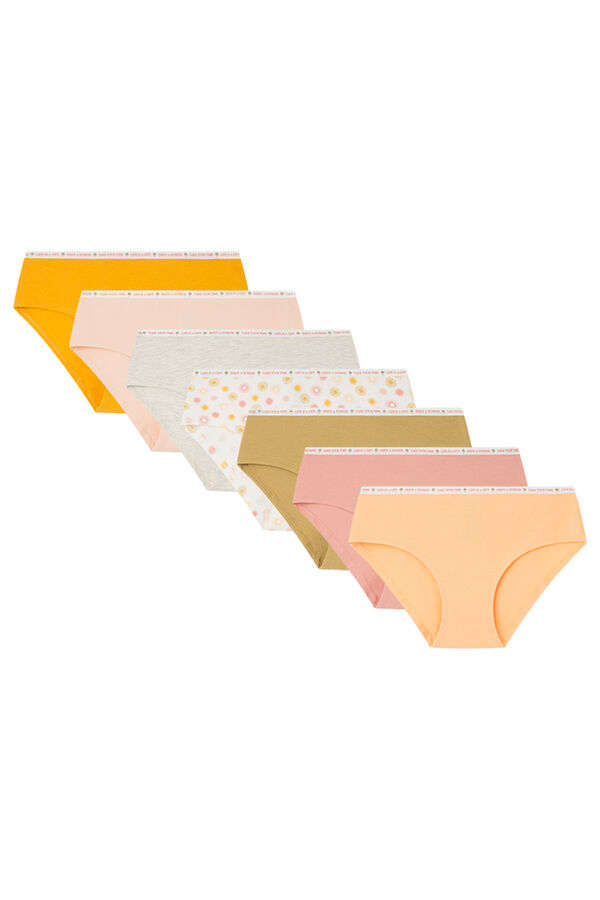 Womensecret 7-pack message cotton wide side panties white
