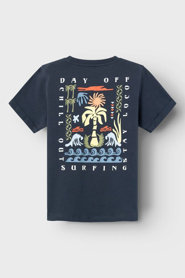 Womensecret T-shirt manga curta menino print surfista azul