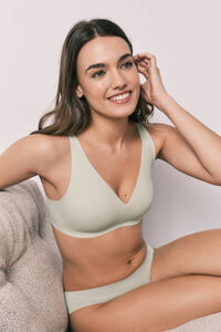 Women'secret Green plain clean cut halterneck top