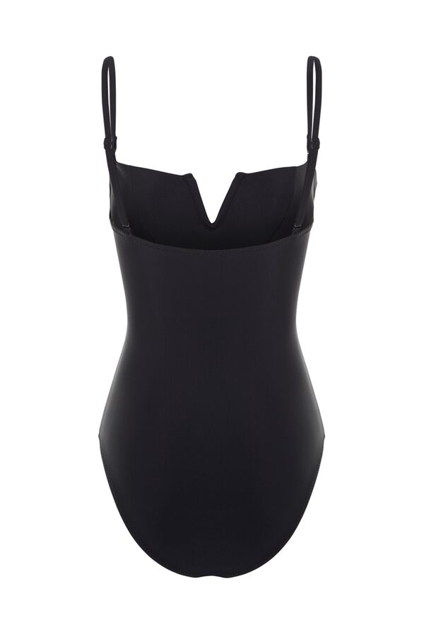 Trendyol Ba&ntilde;ador de corte recto femenino negro