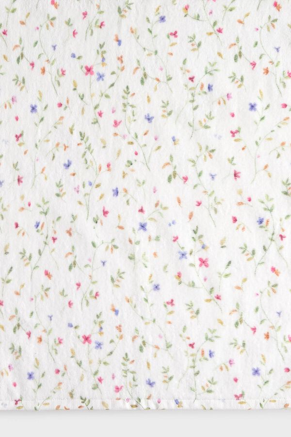 Textura Floral print terry towel green