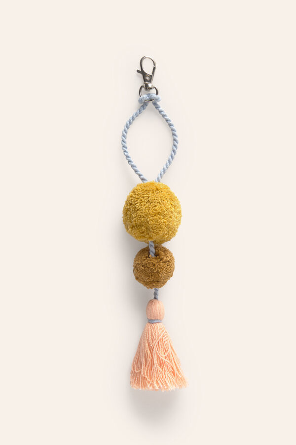 Calma House Schl&uuml;sselanh&auml;nger Pompon-Schl&uuml;sselanh&auml;nger Marbles Rot