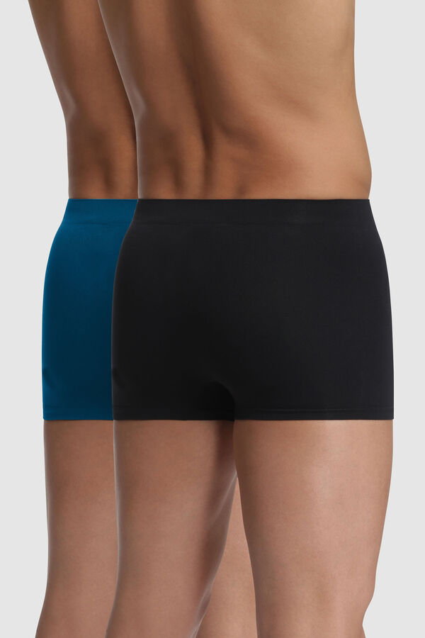 DIM Pacote de 2 boxers masculinos de microfibra sem costura estampado