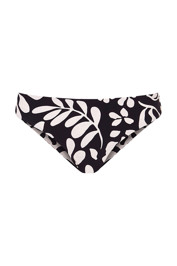 Womensecret Reversible B&W floral bikini bottoms black
