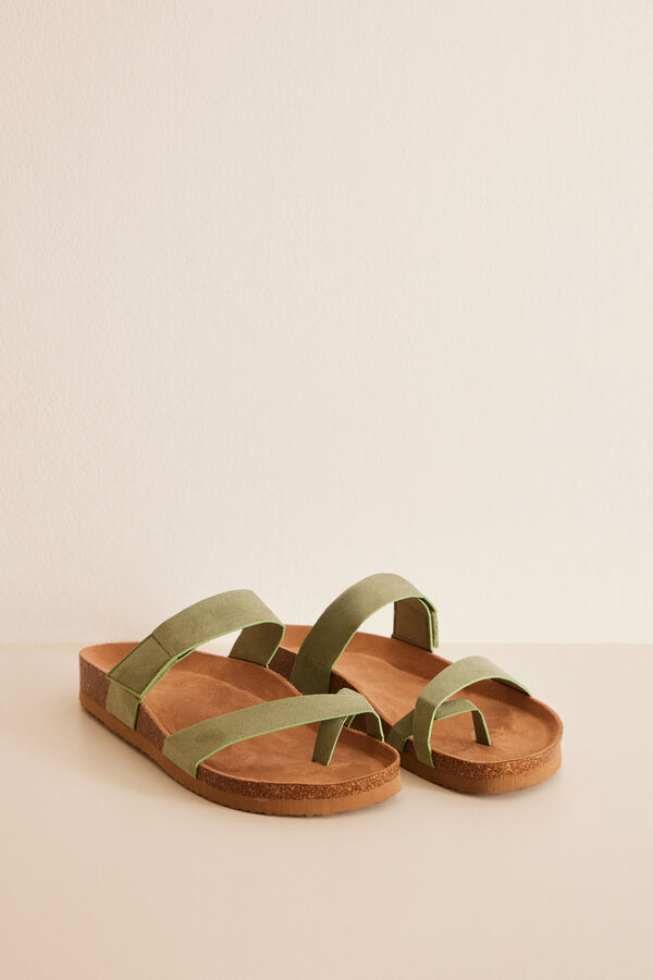 Womensecret Green Bio sandals Kaki