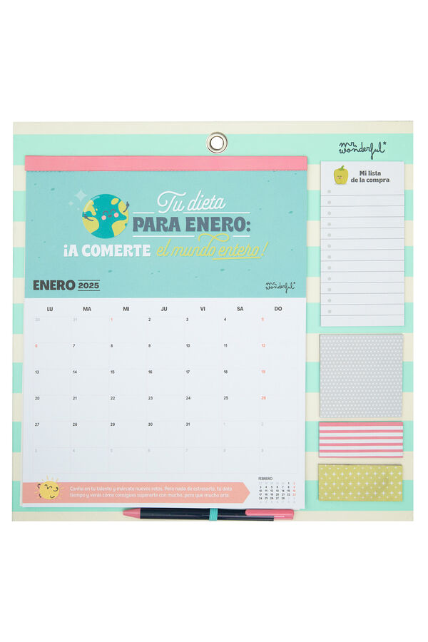 Mr. Wonderful Calendario de pared magn&eacute;tico 2025, bienvenido a tu hogar estampado