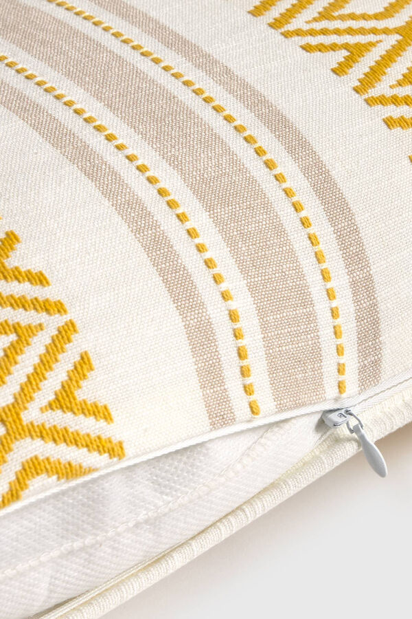 Textura Funda coj&iacute;n algod&oacute;n bordado geom&eacute;trico estampado