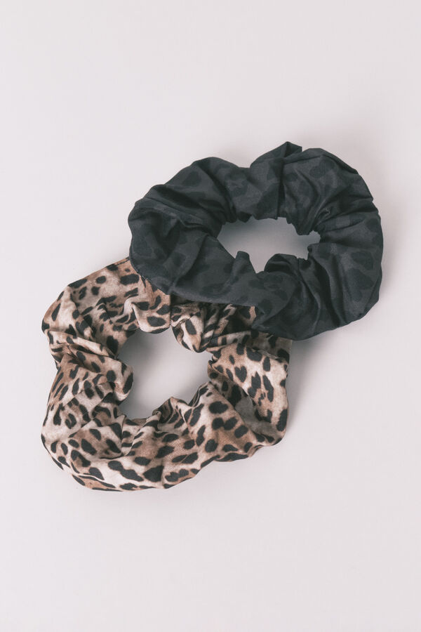 Women'secret Pack of 2 animal print scrunchies  nude