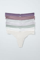 Women'secret Multicoloured cotton pointelle 7-pack thongs white
