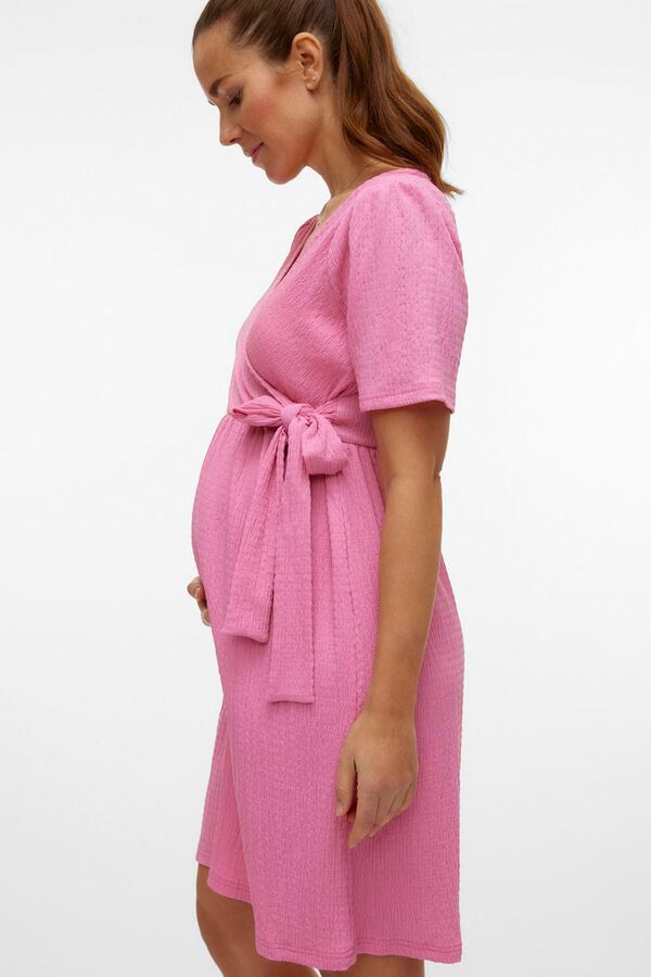 Womensecret Vestido curto de manga curta maternity e lactância rosa