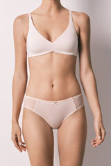 Women'secret Pink cotton and plumetis wide panty pink
