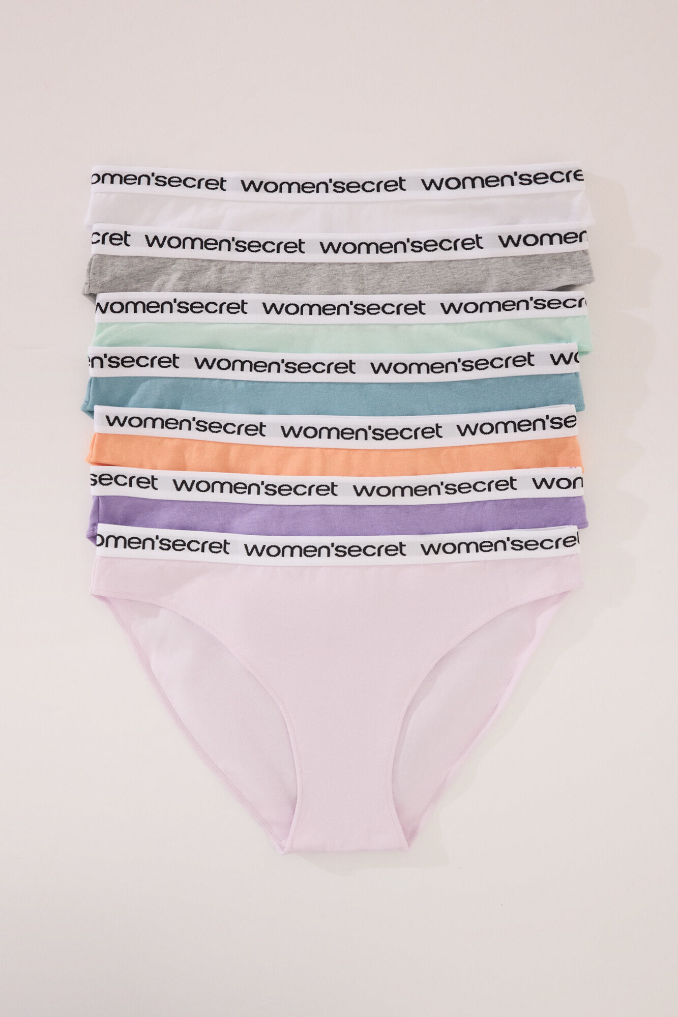 Women'secret Pack 7 bragas cl&aacute;sicas algod&oacute;n colores vivos