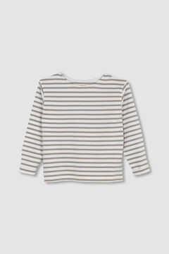 Womensecret Long-sleeved striped T-shirt Nude