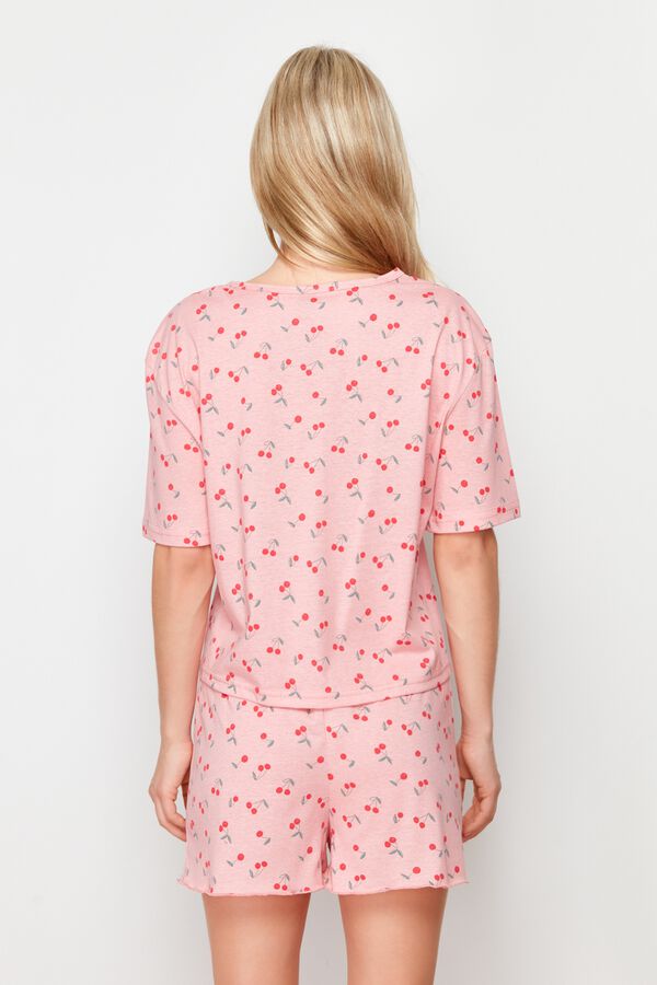 Trendyol Conjunto de pijama corto cerezas estampado