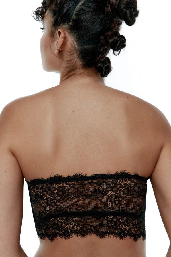 Black Limba Black lace Bandeau Bra black