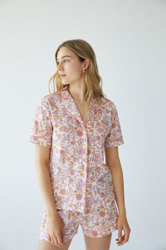 Womensecret Short floral cotton pyjamas pink