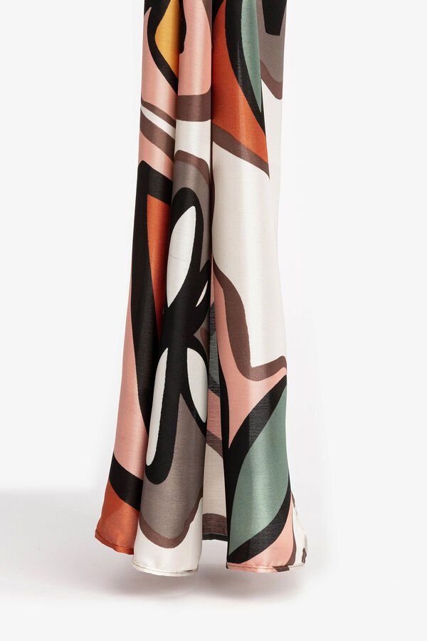 Vilanova Len&ccedil;o acetinado estampado cru