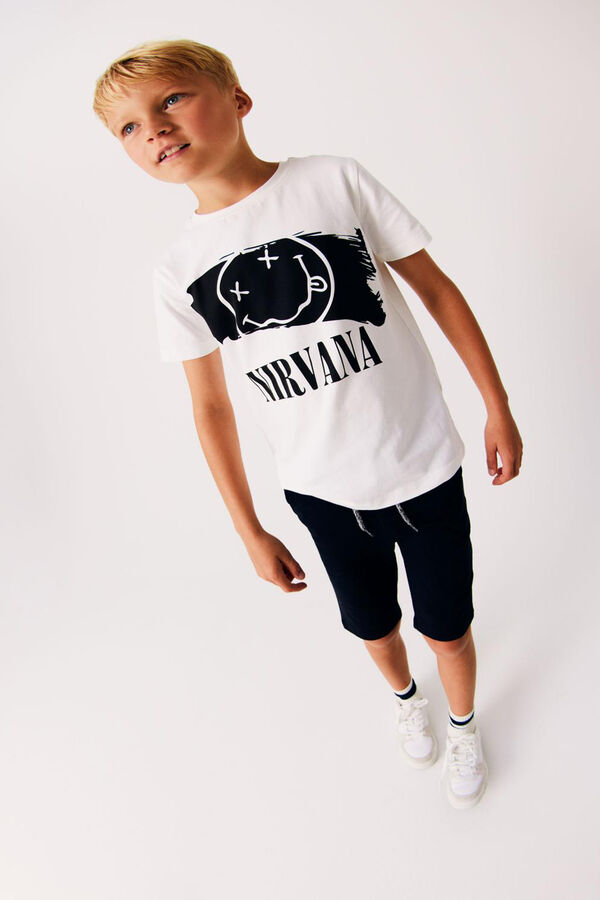 Womensecret Boys' Nirvana T-shirt Bijela