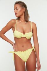 Trendyol Braga de bikini cl&aacute;sica vichy amarillo