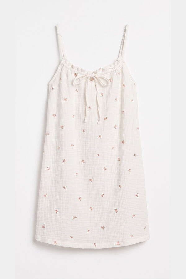 Women'secret Beli pamučni kratki camis&oacute;n sa bretelama Bež
