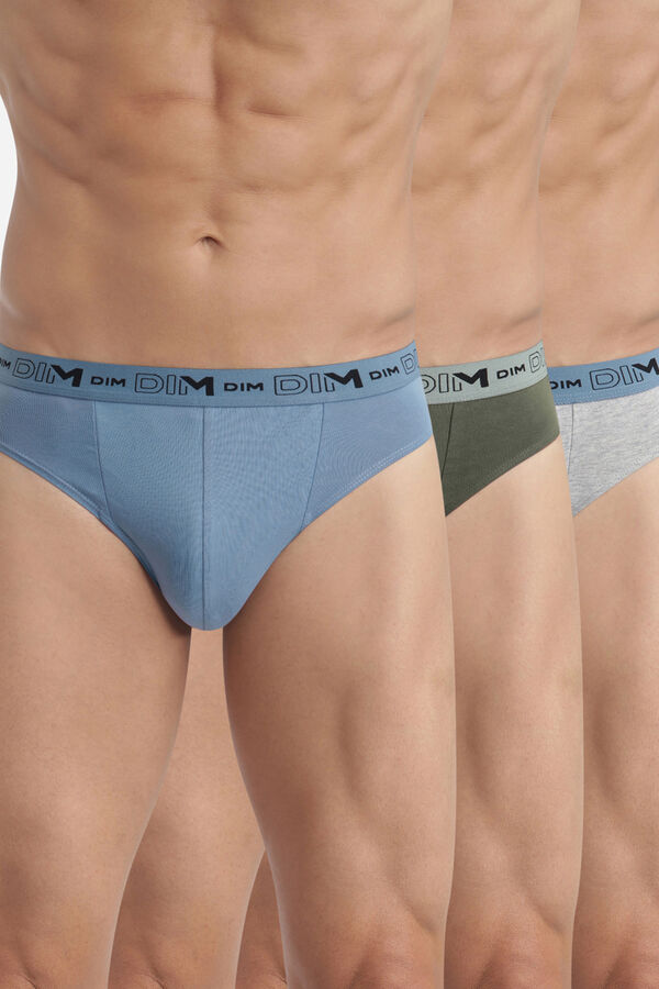 DIM Pack de 3 slips de algod&atilde;o el&aacute;stico org&acirc;nico multicolour