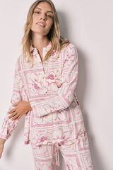 Women'secret Floral classic long pyjamas pink
