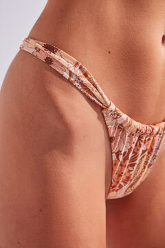 Womensecret Orange floral Brazilian bikini bottoms brown