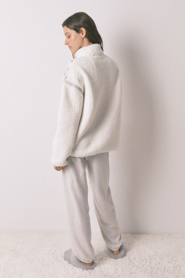 Women'secret Snoopy long faux shearling and fleece long pyjamas  grey