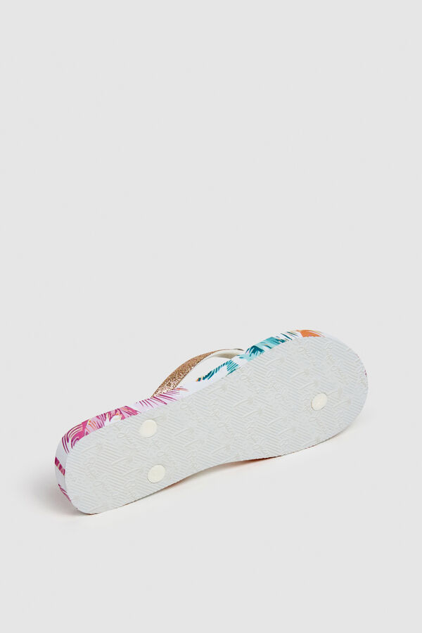 Pepe Jeans Chanclas brillo motivo floral blanco