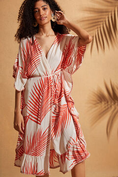 Womensecret Printed tunic dress with ruffle red