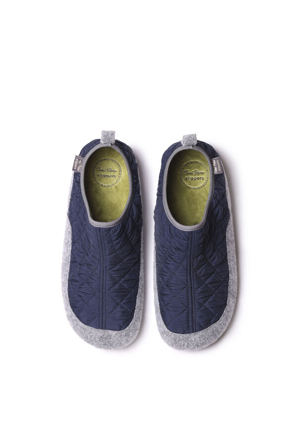 Womensecret Padded slippers for men in navy blue kék