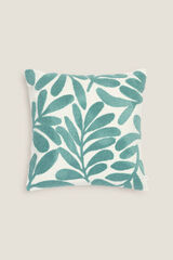 Womensecret Embroidered leaves cushion cover bleu