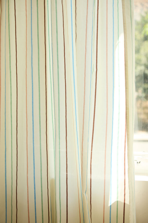 Calma House Multicoloured striped curtain Camp 140x280 printed