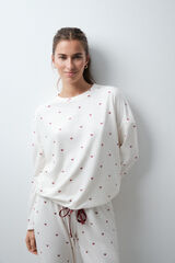 Women'secret Heart print long pyjamas white