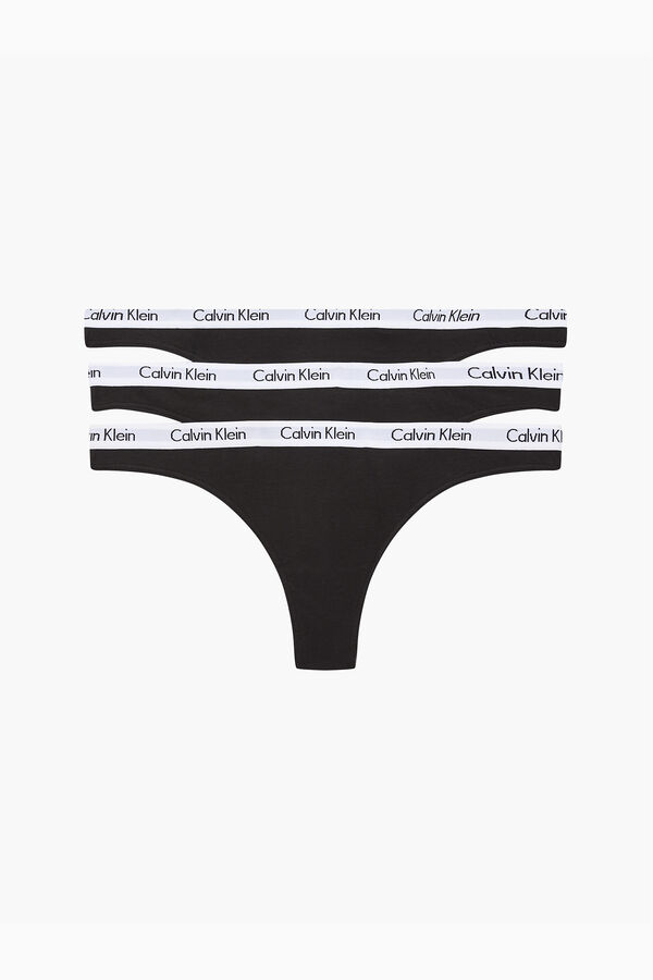 Womensecret Calvin Klein cotton thongs with waistband fekete