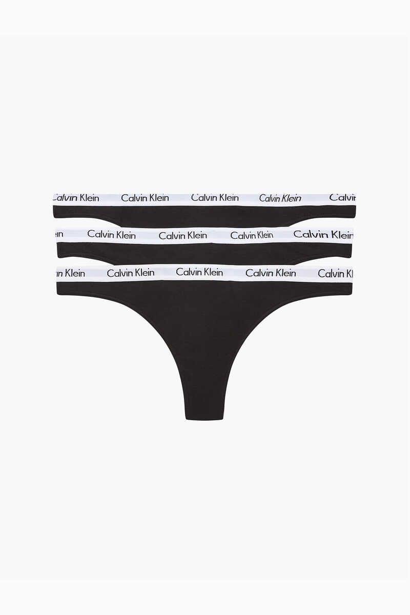 Womensecret Calvin Klein cotton thongs with waistband noir