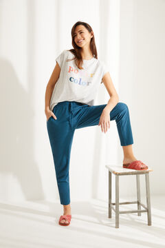 Womensecret Blue cotton jogger bottoms blue