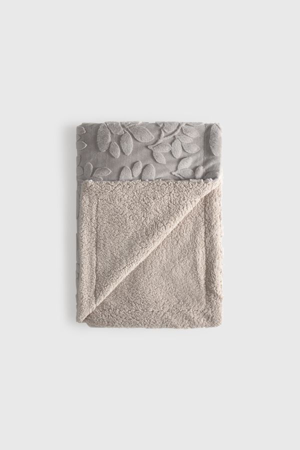 Textura Floral fleece blanket brown