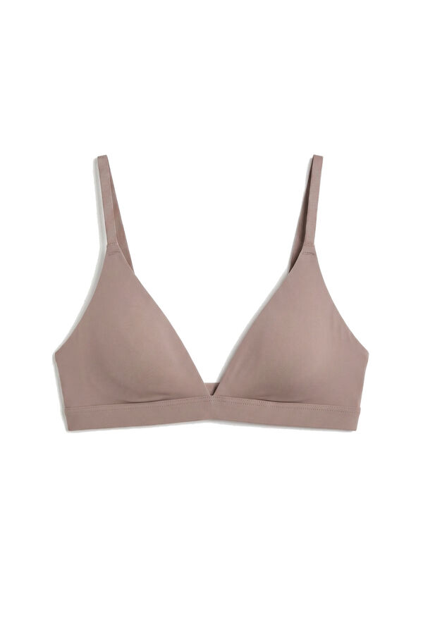 Women'secret Brown seamless triangle bra LOVELY nude