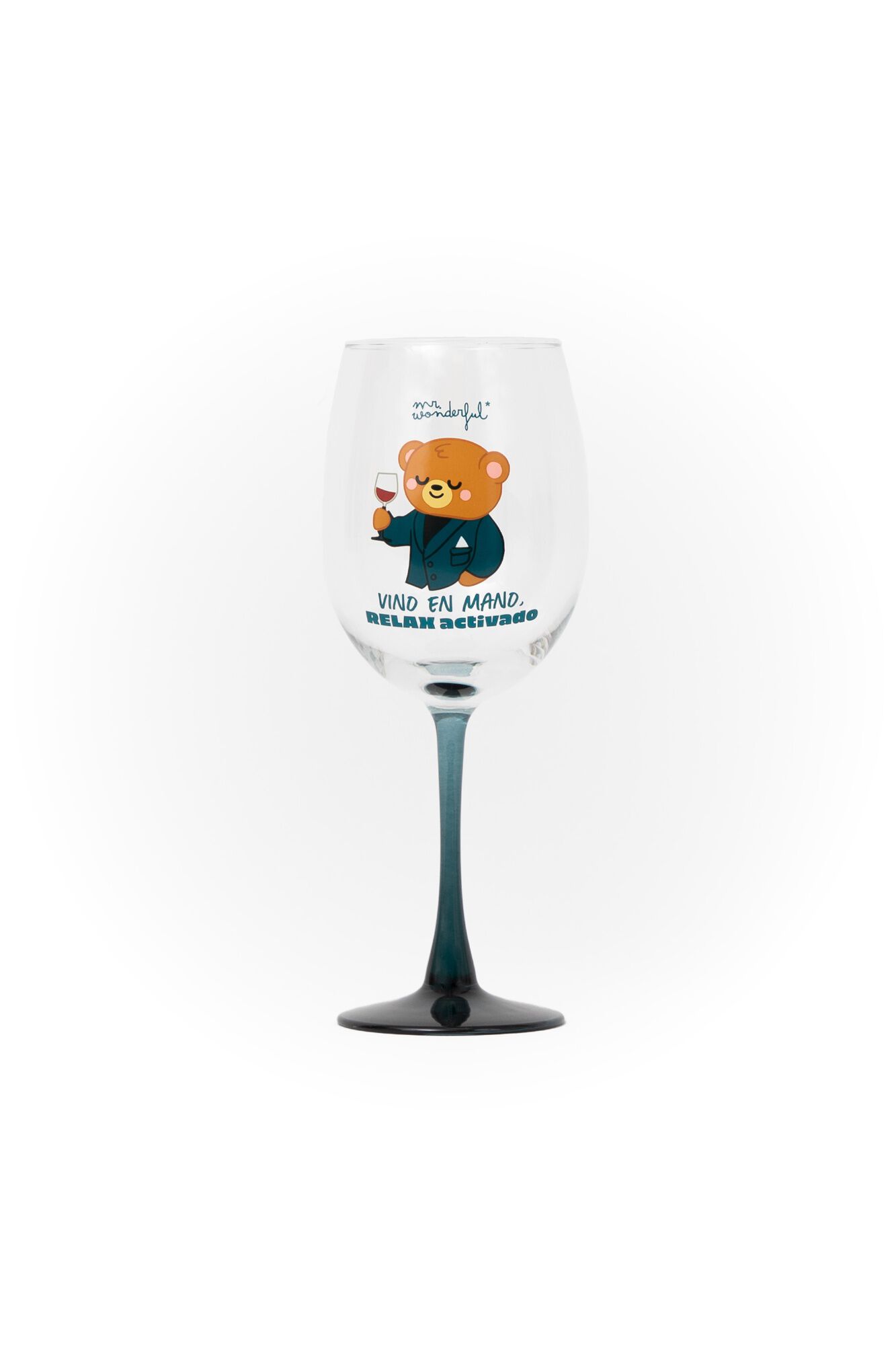 Mr. Wonderful Copa de vino - Vino en mano, relax activado