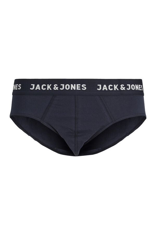 Jack & Jones Pack de 3 slips lisos de algod&oacute;n blue