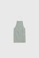 Textura Plaid cotton apron green