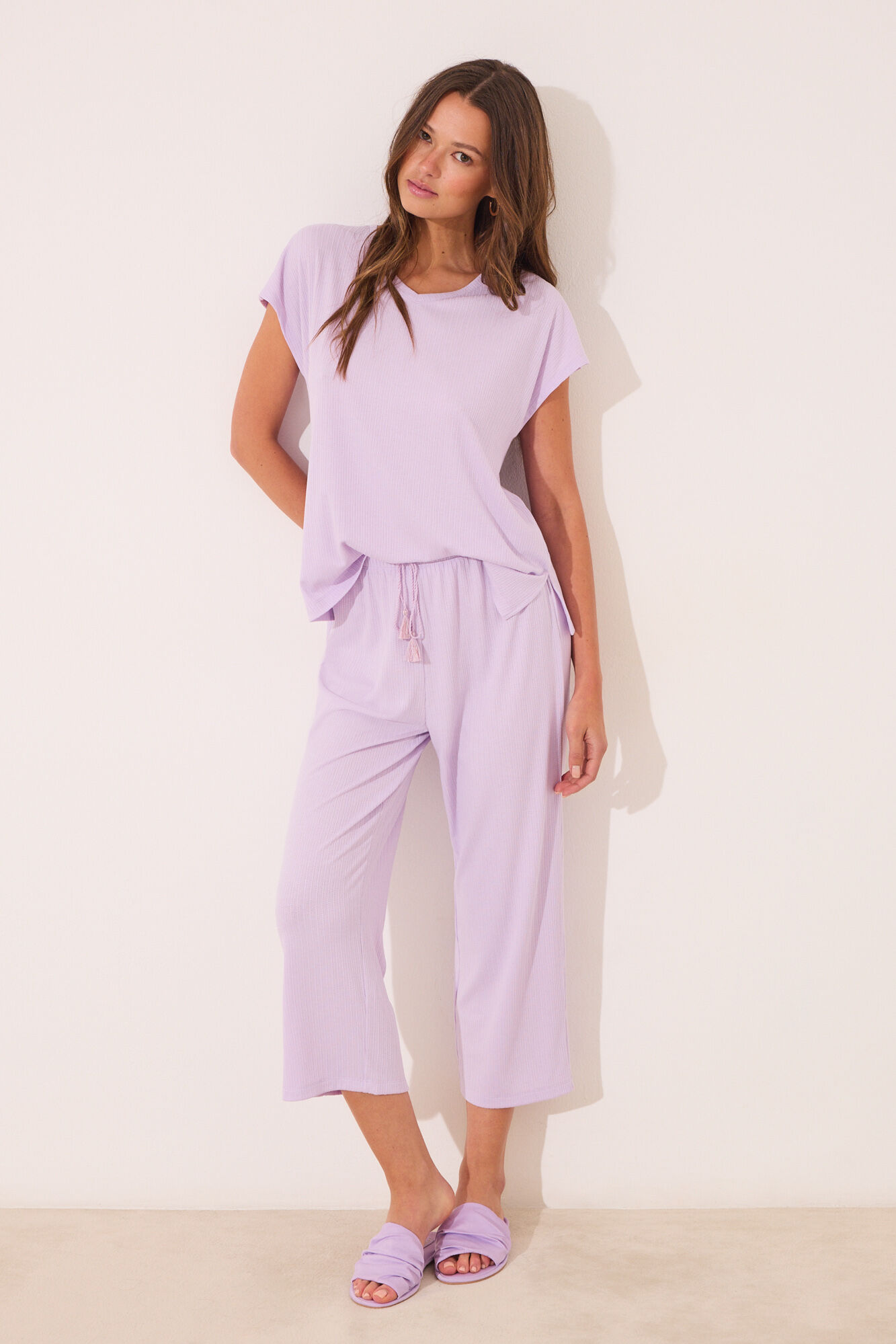 Women'secret Viscose ribbed Capri pyjamas
